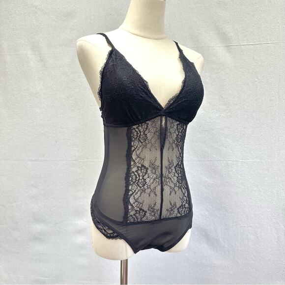 Abercrombie and Fitch black lace teddy lingerie bodysuit size small - Picture 10 of 16